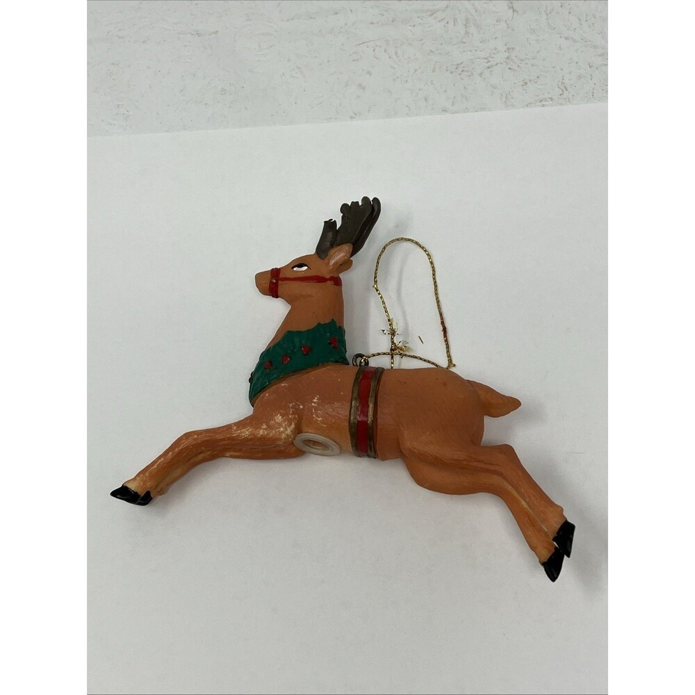 Vintage Plastic Leaping Reindeer Christmas Ornament Light Cover